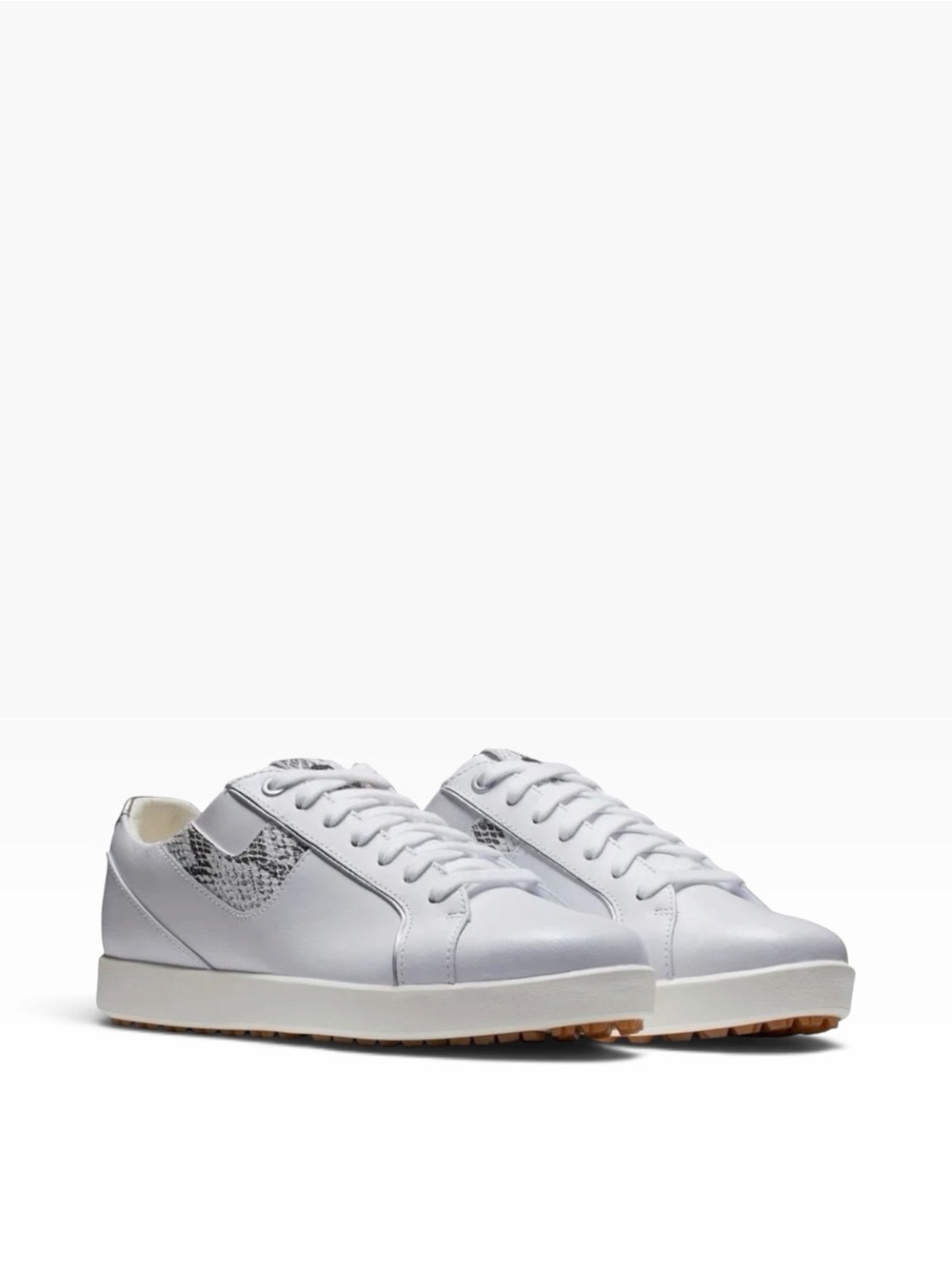 NWT FootJoy Leather Links Snake Print Spikeless Women’s Golf Shoes White
